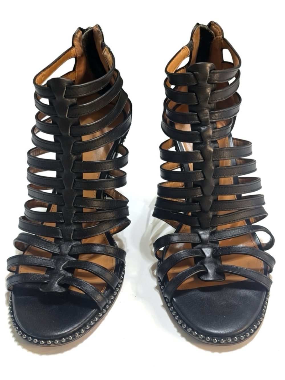 Coach Leather Women's Black Strappy Gladiator Sandals - Picture 2 of 7